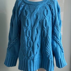 Blue Cable Knit Club Monaco Sweater